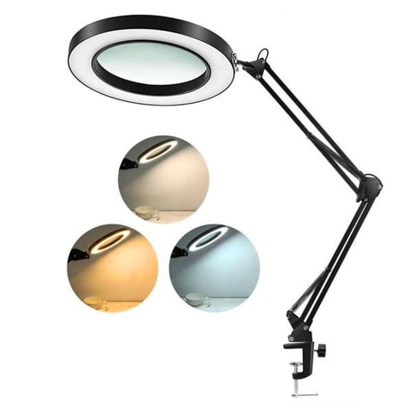 Daylight LED-suurennuslamppu, kiinnitettävä suurennuslasi säädettävällä valolla