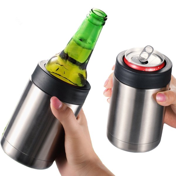 ##/Isolerad dubbelväggig burkkylare i rostfritt stål för 12 oz ölburkar##/