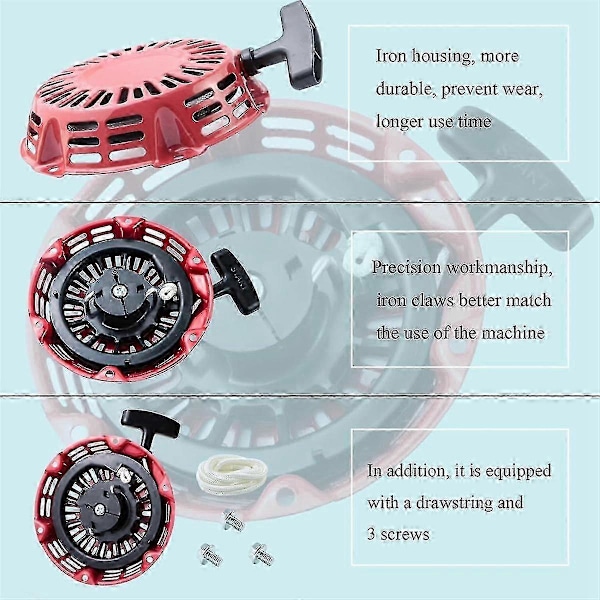 Trækstartsamling til GX200 GX160 5.5 6.5HP motor med buet stangpal 28400-Z4M-306ZB 27400