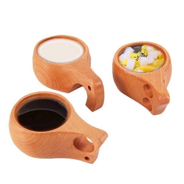Udendørs Bærbar Træ Antik Kuksa Kaffe Te Mælk Morgenmad Drikkekrus Kop 2