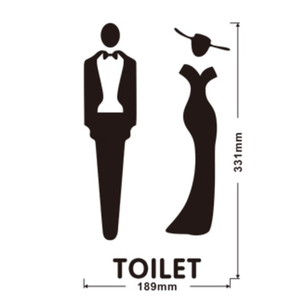Stereoskopisk minimalistisk toalett identifieringsskylt för män och kvinnor butik