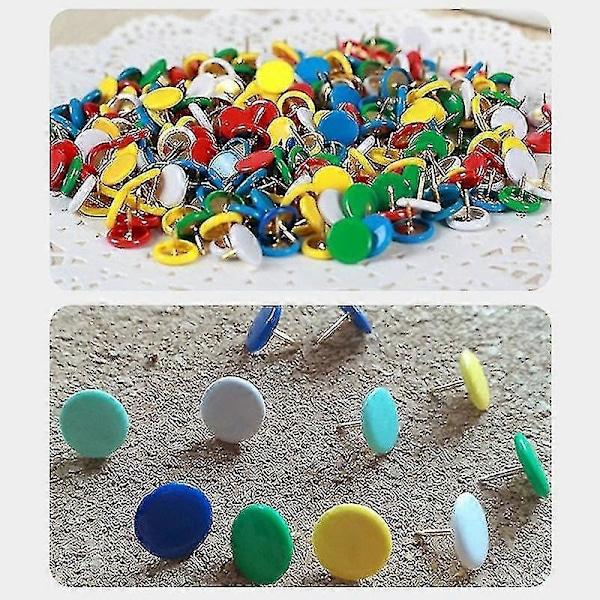 300 Stykker Brune Plastbelagte Tegnestifter Flat Hode Tegnestifter Korktavle Kontor