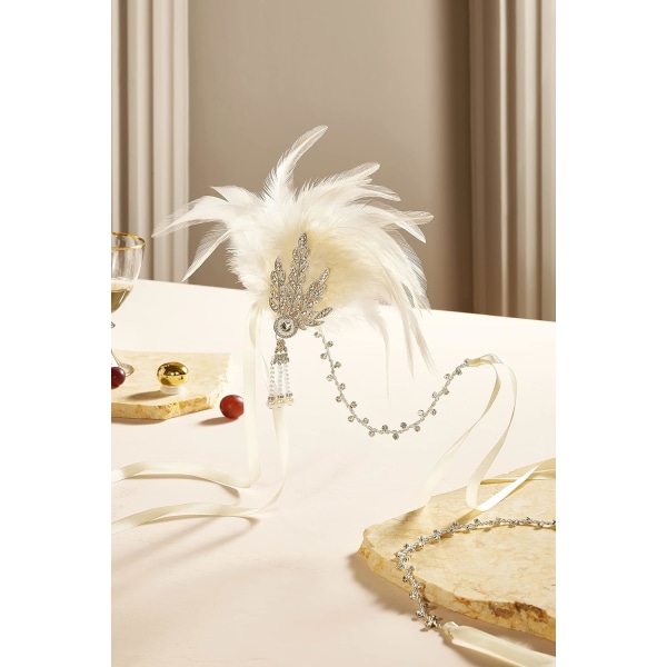 Feather Pandebånd Årgang 20 Gatsby Crown Feather Accessories Gatsby