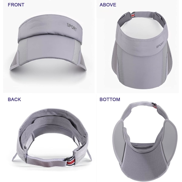 Dame Visor, Åndbar Anti-UV Visor Kasketter med Tilbageklappelig B