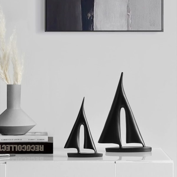 Moderne, simple sejlbådsornamenter, sejlbåd-sort-stor
