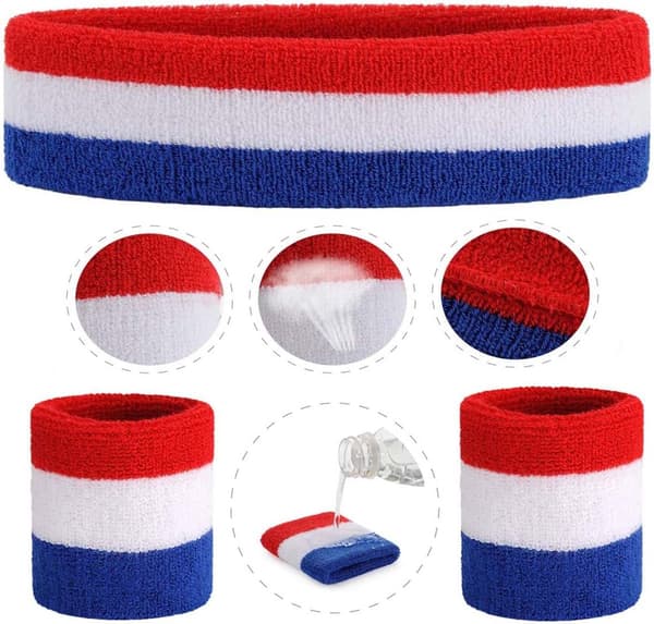 Svettbandsset (3 stycken) Sport Svettbands Randig Handleds Svettbands