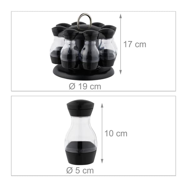 Krydderkarusell med 8 plastkrukker