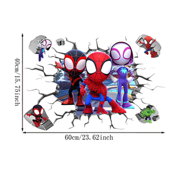 3D-effektklistermärke Spiderman Ultimate Wall Sticker för barn