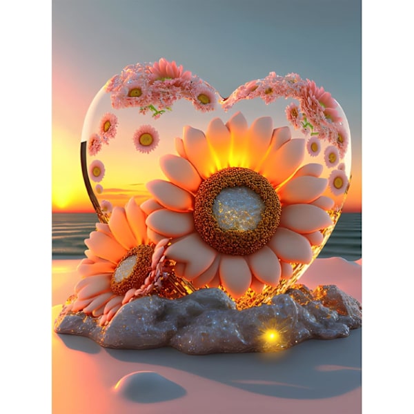 ##/DIY diamantmålning, diamantkonstmålning kärleksblomma kit##/