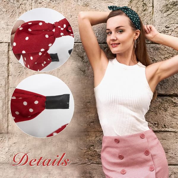 4 stk. Polka Dot Stof Hårbånd Vintage Hårbue Hårbånd Kanin