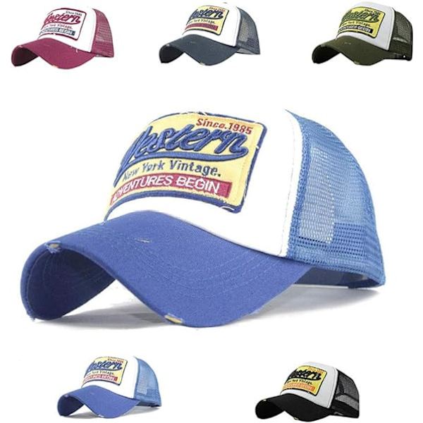 Vintage Mesh Baseball Cap Golf Hat Strand Hat Bomuld Justerbar Cap A