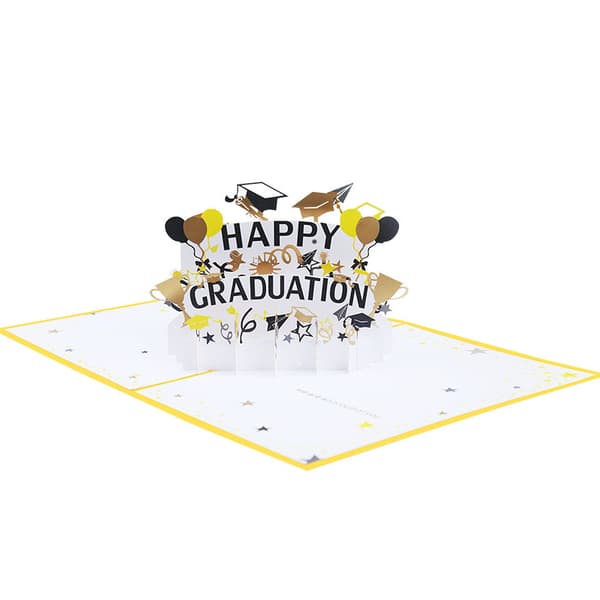 Set med 2 gratulationskort 3D pop-up grattis Examensceremoni - Handgjort pop-up-kort i fint papper - Examen /090
