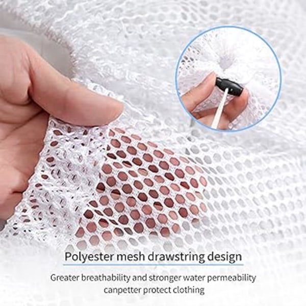 (2 Pakk 50*70, 60*80) Mesh Vaskesekk - Maskinvaskbar Trekkstreng
