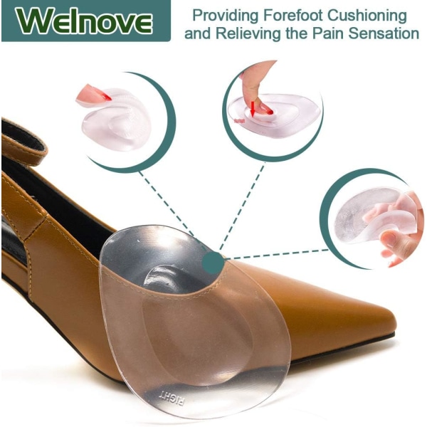 Halkfria skor Transparenskuddar Silikongel Mellanfot För