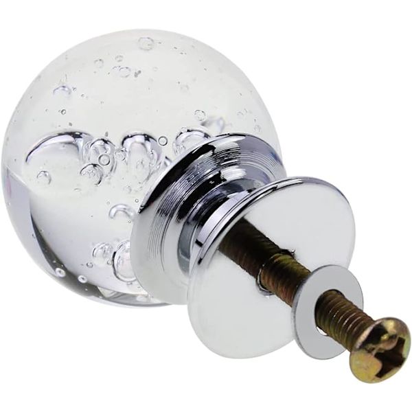 10 Krystal Bubble kugle kabinetsdørgreb (hvid 30mm), hvid c