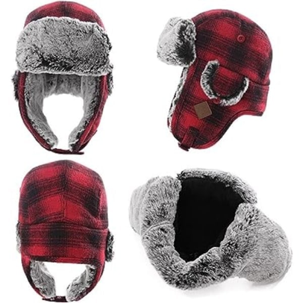 ##/(Red) Herrhatt i konstgjord päls för män##/