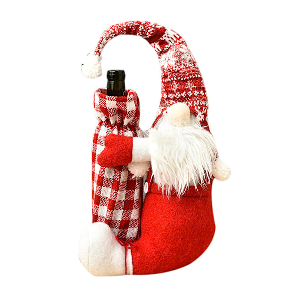 ##/Jule-Nisse Vin-Flaskehetter 2 Stykker, Vin-Flaskepose Bomull##/