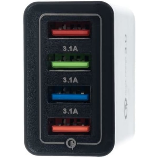 USB væglader, 4 porte/Intelligent funktion og Ultra hurtig 3.0