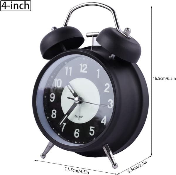 Retro Luminous Väckarklocka Tyst Kvarts Sängbord Väckarklocka