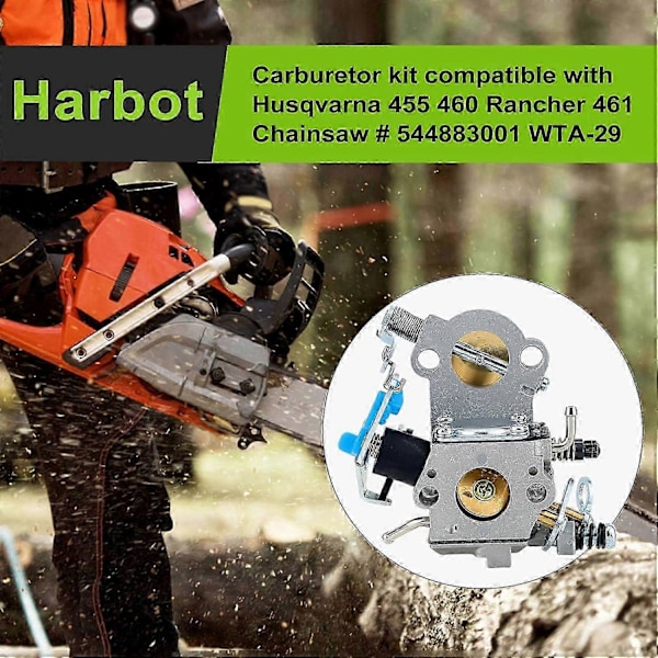 455 Rancher Kaasutin Husqvarna 455 460 460 Rancher 461 455 E -bensiinimoottorisahaan, korvaa numeron 544883001 WTA-29 kaasuttimen 537255701 ilmansuodattimella