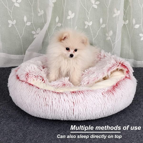 1 Stykke (Rosa, 50 cm) Hule Seng for Hunder og Katter, Anti-Stress Liten