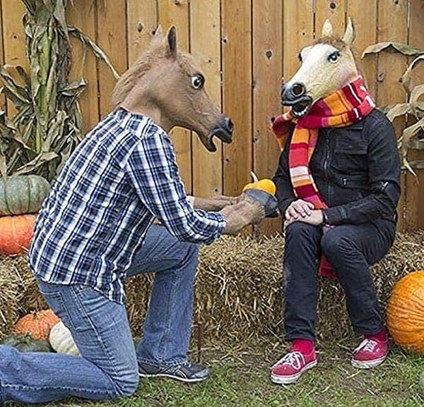Halloween-maske, Cos Latex Hest Hodeflater, Brun Dyreparty C