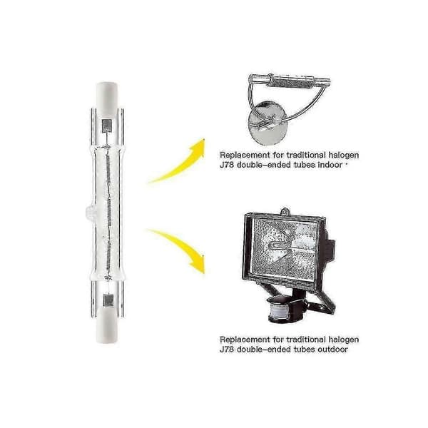 5-pak R7s 118mm 300w 230v, r7s halogen lineær lyspære, dimmbar halogenlampe for byggearbeid