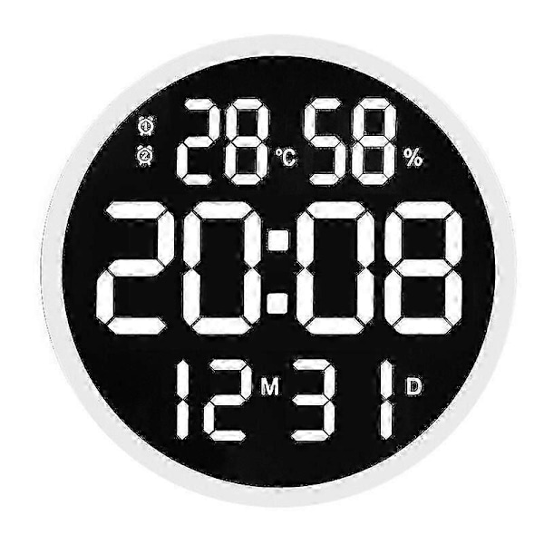 Digital LED Smart Väggklocka Stora Siffror Temperatur Luftfuktighet Display Elektronisk Klocka Modern Design Heminredning