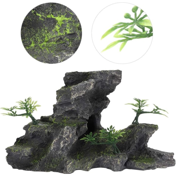 Akvarium Ornament, Simulert Harpiksbergform Hule Fiskekum
