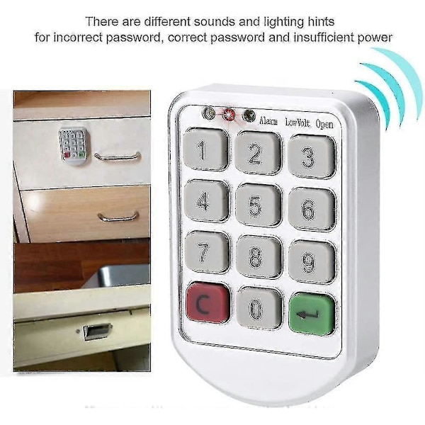 Elektronisk Intelligent Adgangskode Tastatur Nummer Kabinet Dør Kode Lås Digital