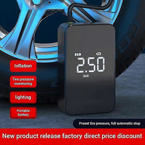 12V 140PSI 6000mAh Trådlös Mini Bil Däck Elektrisk Portabel Luftpump Digital Däckpump Tryck