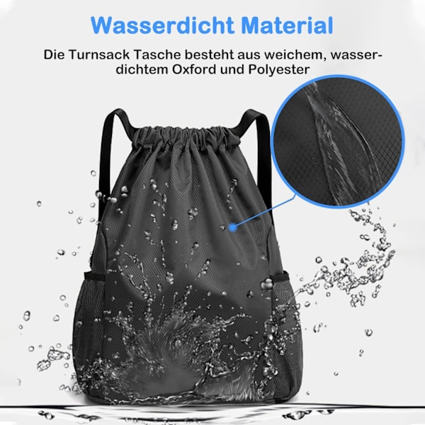 ##/Blå treningsbag i vanntett stoff##/