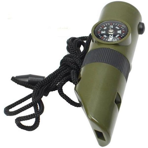2 st Outdoor Multifunktionell Camping Överlevnadsvissla med LED-lampa