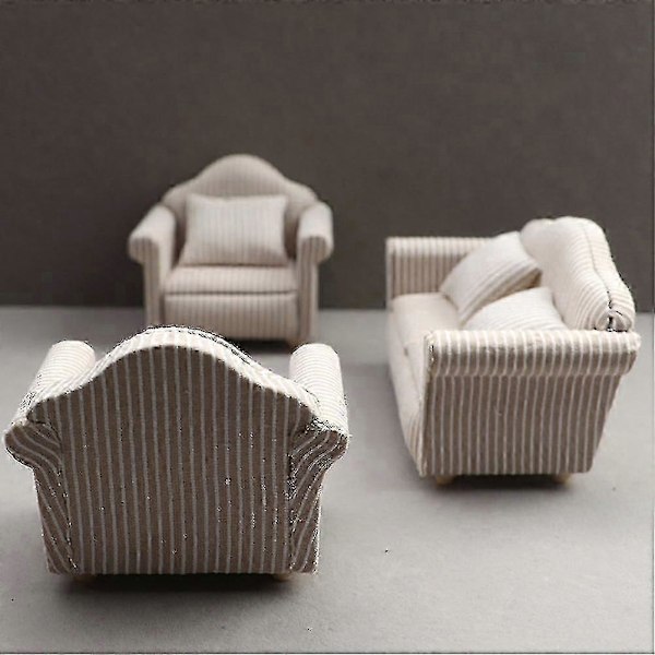 3 stk Miniatyr Sofa Modell Dukkehus Møbler Sofa Miniatyr Sofa Modell Miniatyr Sofapute