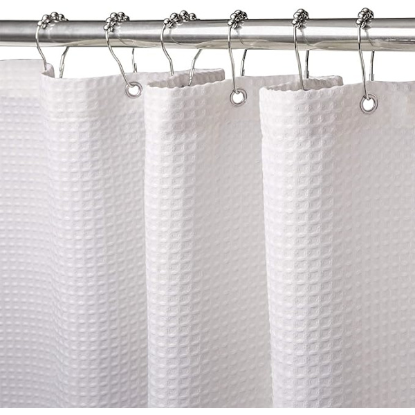 Våffel Duschdraperi (Vit 180*200cm), Badkar Mögelbeständig Fab