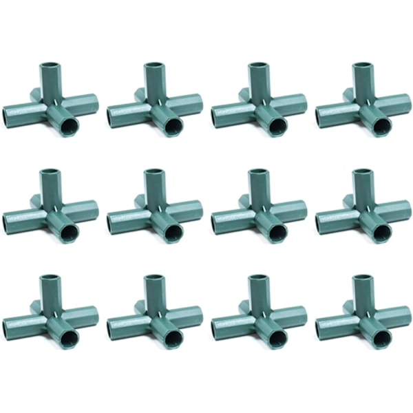 12 st PVC 5-vägs 16 mm kraftiga växthusramskopplingar