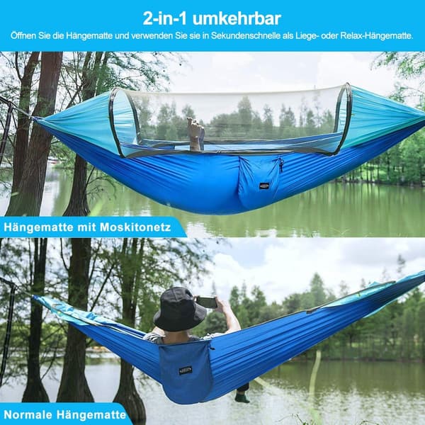 Riippumatto Suuri Camping-riippumatto hyttysverkoilla Mukava ja tukeva