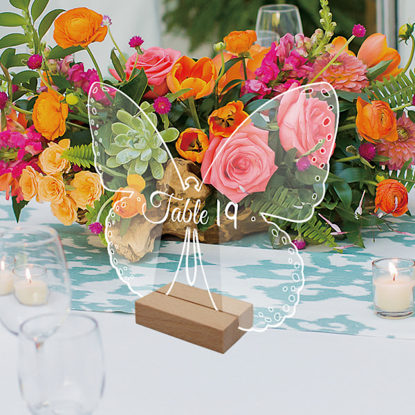 ##/10 Akryl Tallrikar med Blommig Fjärilsformad Bas - Smal##/