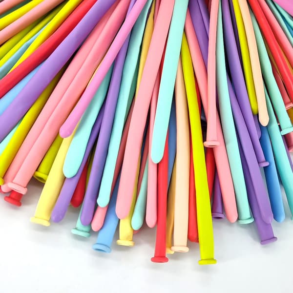 Modellering Lange Balloner (100 stk) Dyreballoner med Pumpe, Pastel