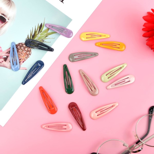 20 olika färgade hårspännen för flickor, metallspänne, BB-barrett