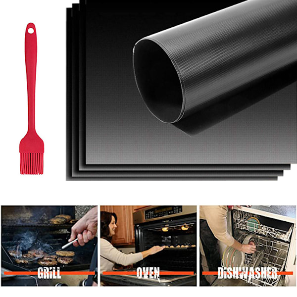 Grillmatta, set med 6 grill- och ugnsplåtar