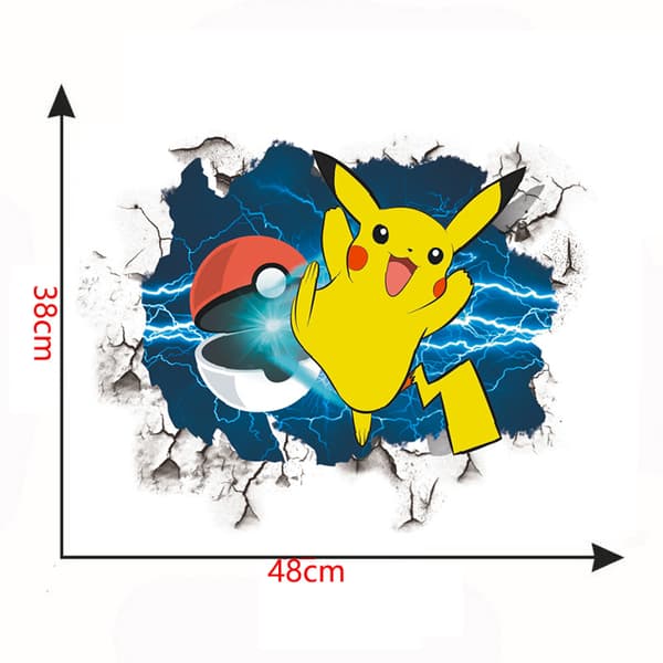 Pikachu 3D kamp Tyrannosaurus barnerom veggdekorasjon vegg d