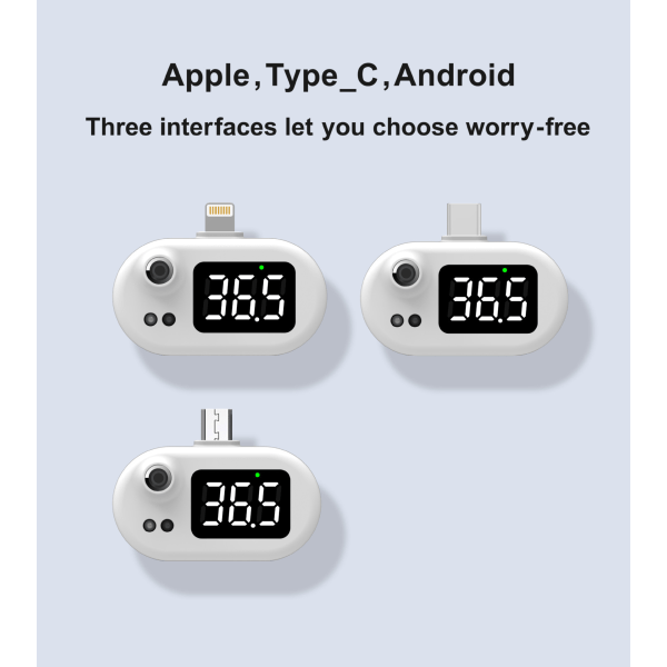 Mobiltelefon USB smart termometer Bao k8 beröringsfri infraröd termometer