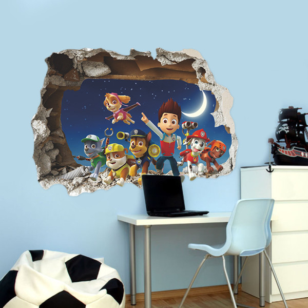 En bit av 50×70CM tecknad hund dekorativ målning väggdekal