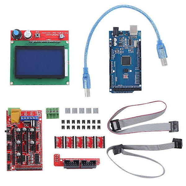 3D Printer Kit med til Mega 2560 Board til RAMPS 1.4 Controller 12864 LCD A4988 Driver