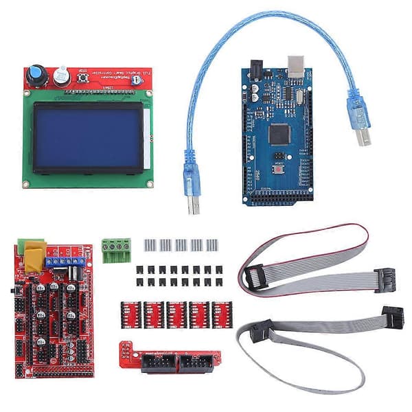 3D-skrivarsats med för Mega 2560-kort för RAMPS 1.4-kontroller 12864 LCD A4988-drivrutin