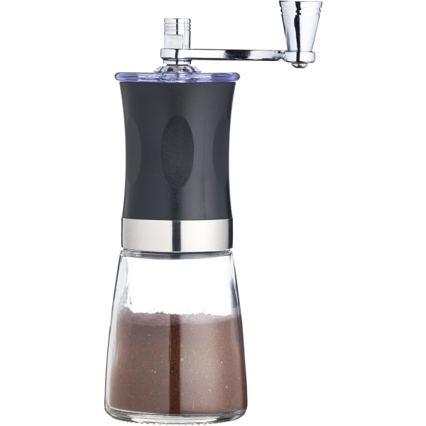 Håndkvern for kaffe, rustfritt stål, sølv/transparent