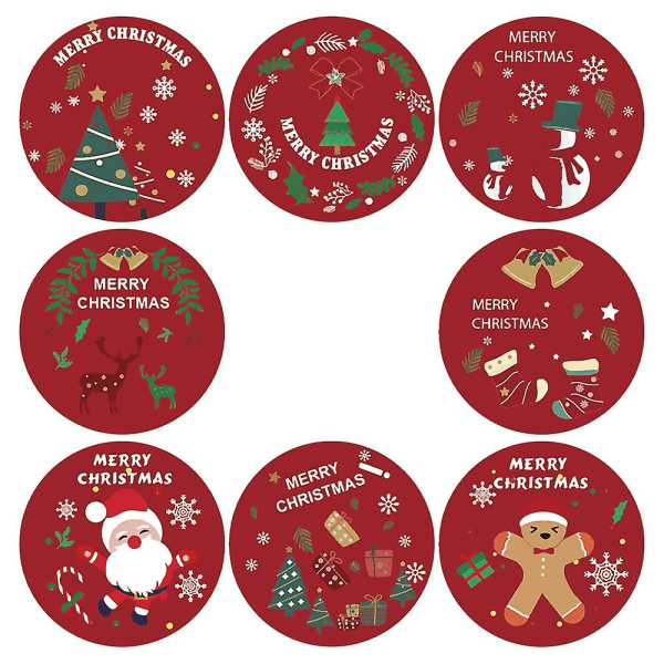 Julgransdekaler Julklappstema Tätningsdekaler för DIY-gåvor Bakning Paket Kuvert Pappersvaror Dekorqy1656-100st