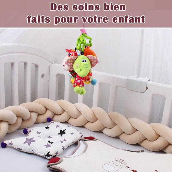 Braid Crib Bumper, 2 tråder 11-12 cm Bredde Braid Pute, Baby Gi