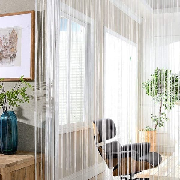 ##/Vit trådgardin 100 cm x 200 cm - gardiner##/